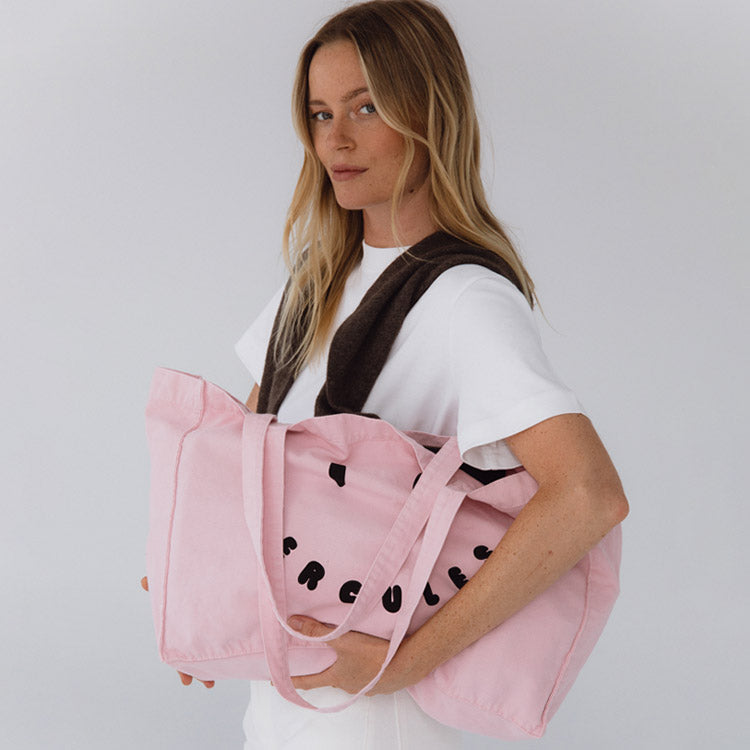 Canvas Tote Smiley Rosa