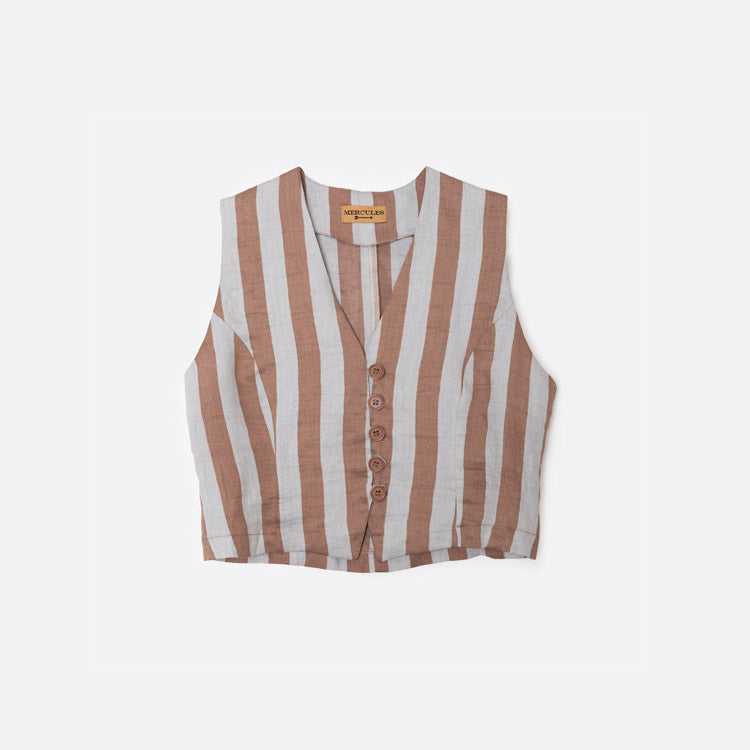 Chaleco Rayas Gris y Topo