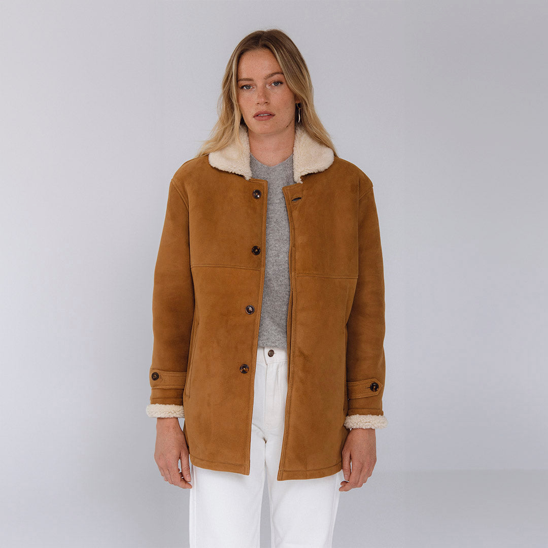 Pelliza de piel Camel