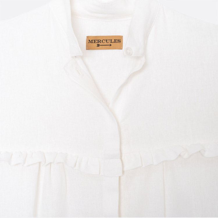 Vestido Camisero Lino Crudo