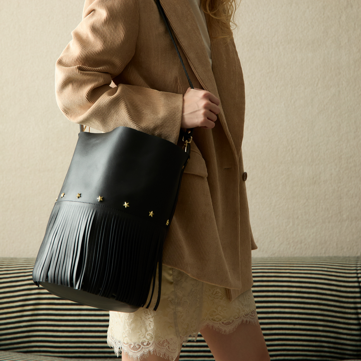 Bucket Fringes Negro