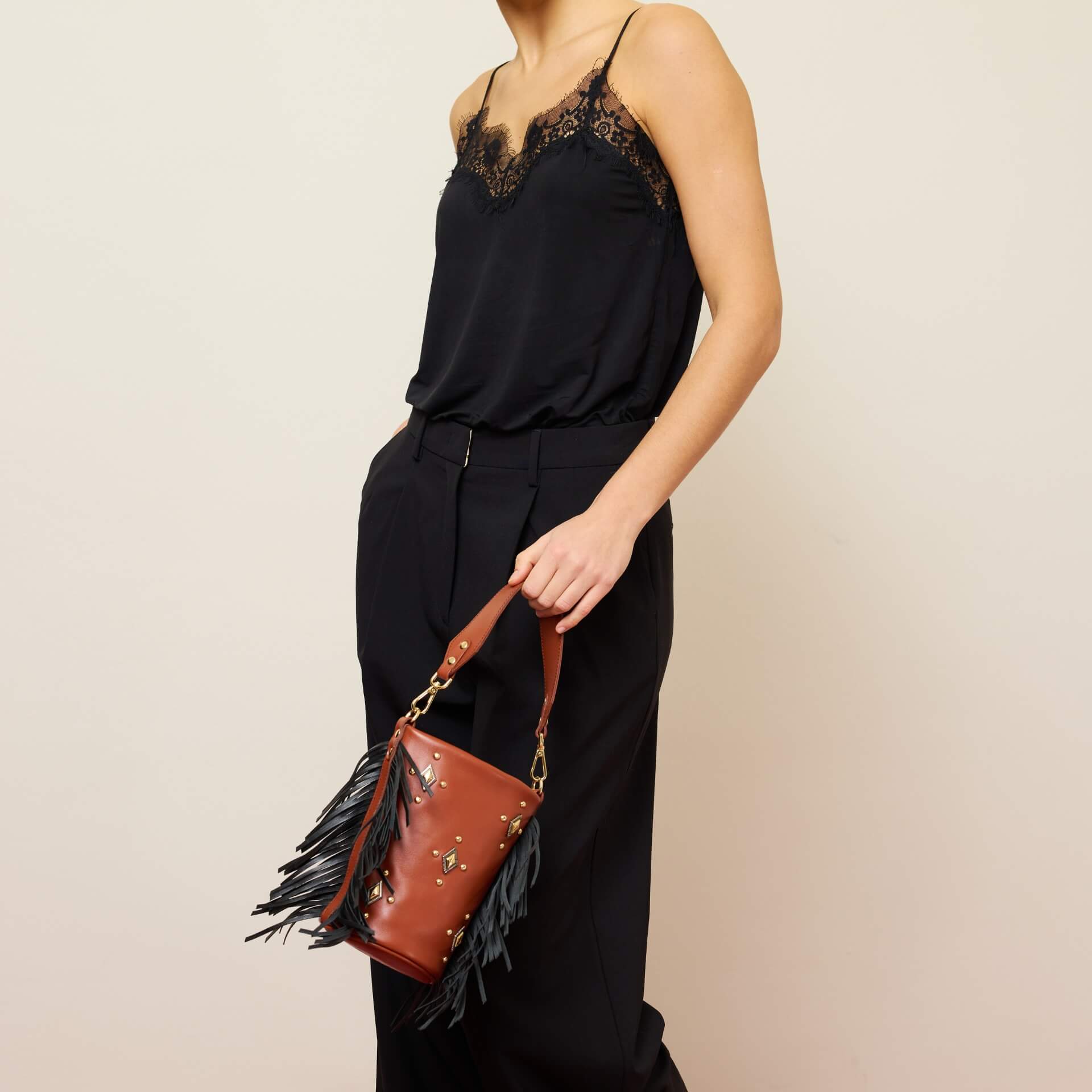 Candy Flecos Teja y Negro