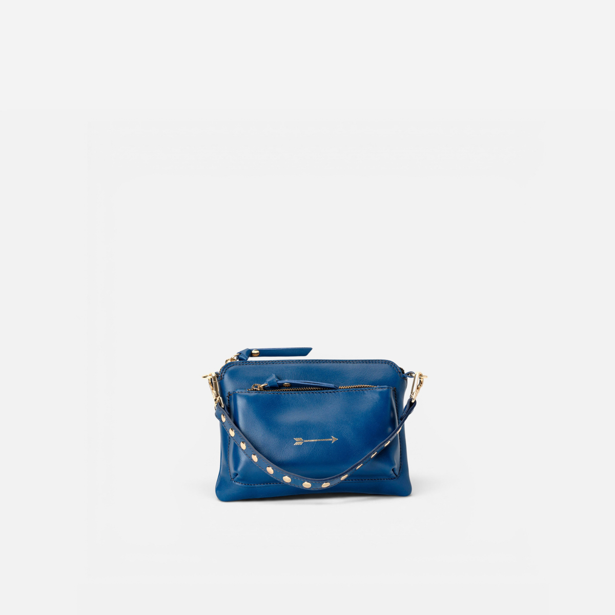 Otra vista: bolso pequeño con tachuelas Bugsy color azul marino, de Mercules