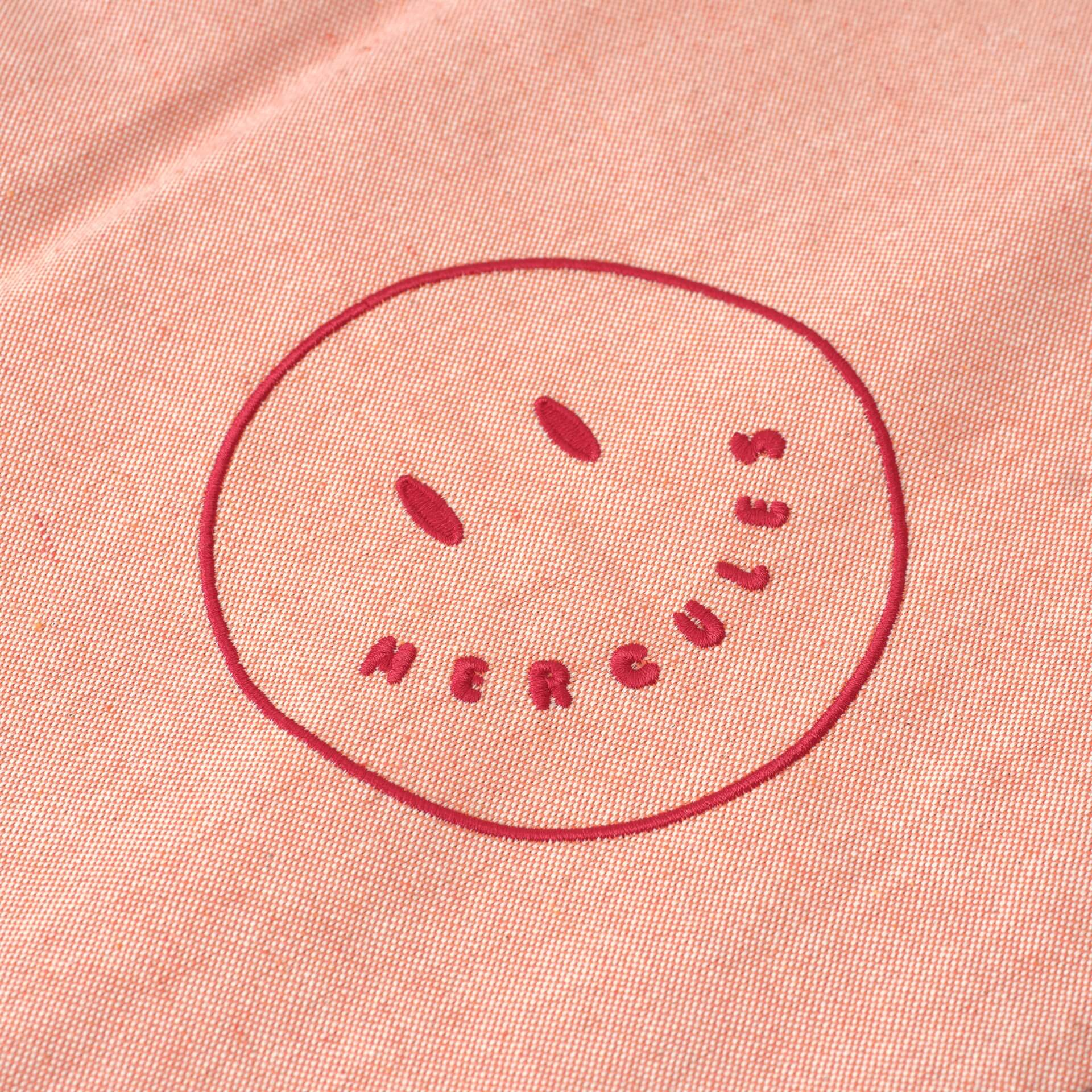 Funda bordada Smiley Naranja
