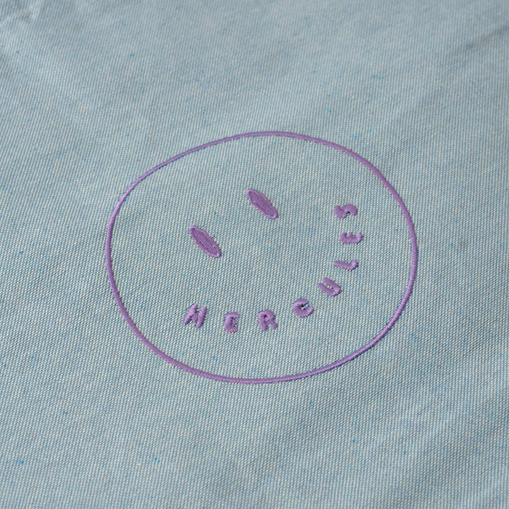 Funda bordada Smiley Celeste