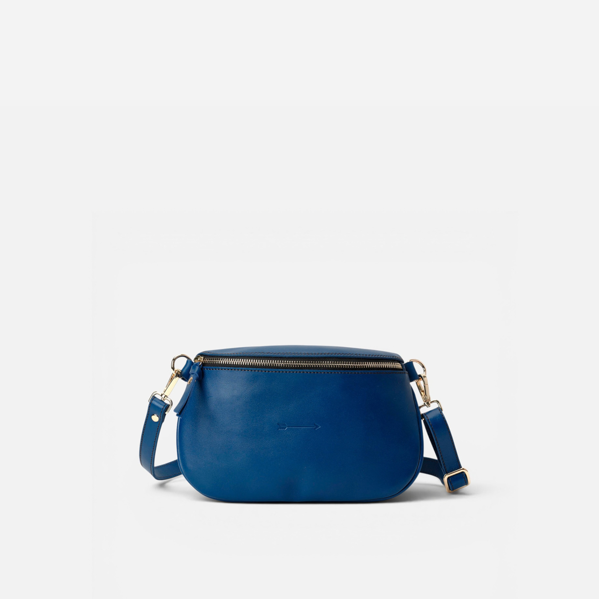 Riñonera de piel Bum bag color azul marino, de Mercules