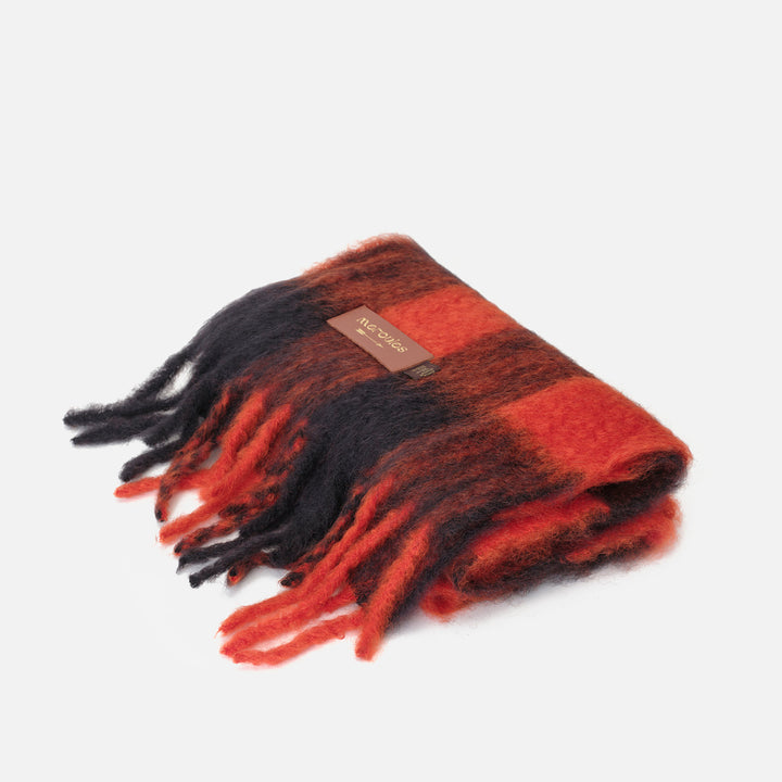 Bufanda de mohair de cuadros Bufanda Cuadros en color rojo y negro, de Mercules