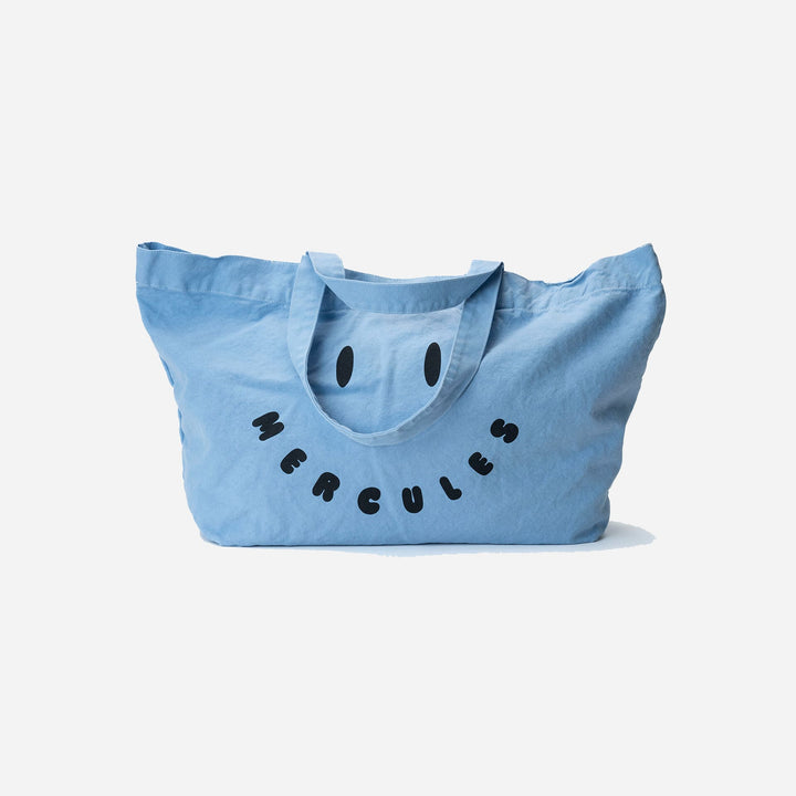 Canvas tote Smiley azul gris