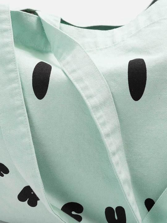 Canvas tote Smiley Turquesa