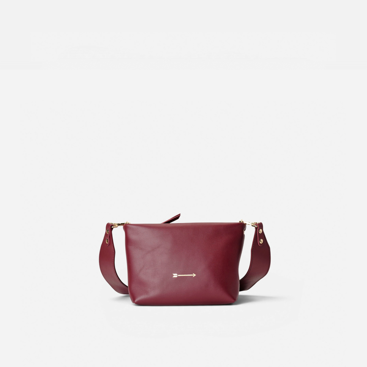 Bolso bandolera de piel Apollo color burdeos, de Mercules