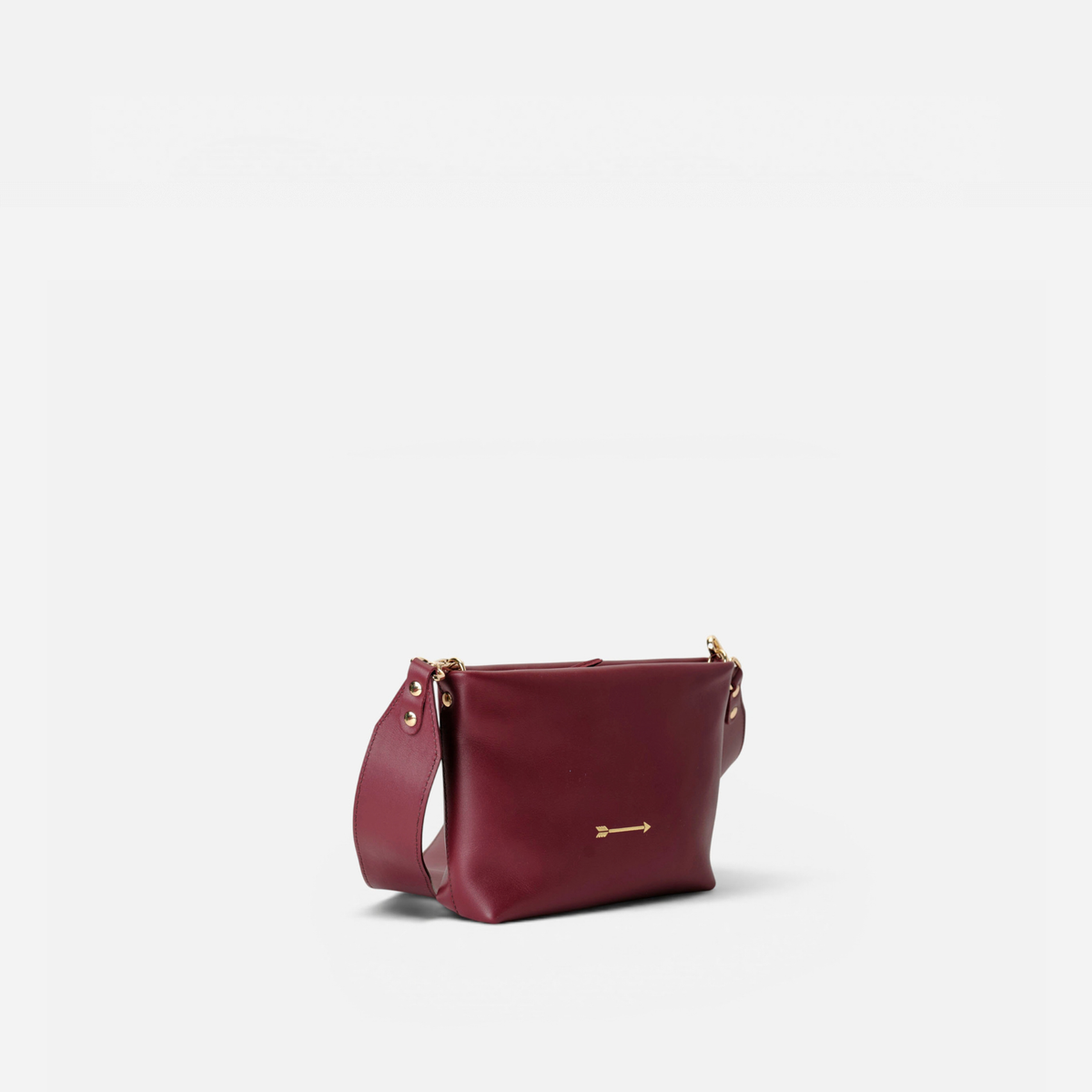 Otra vista: bolso bandolera de piel Apollo color burdeos, de Mercules