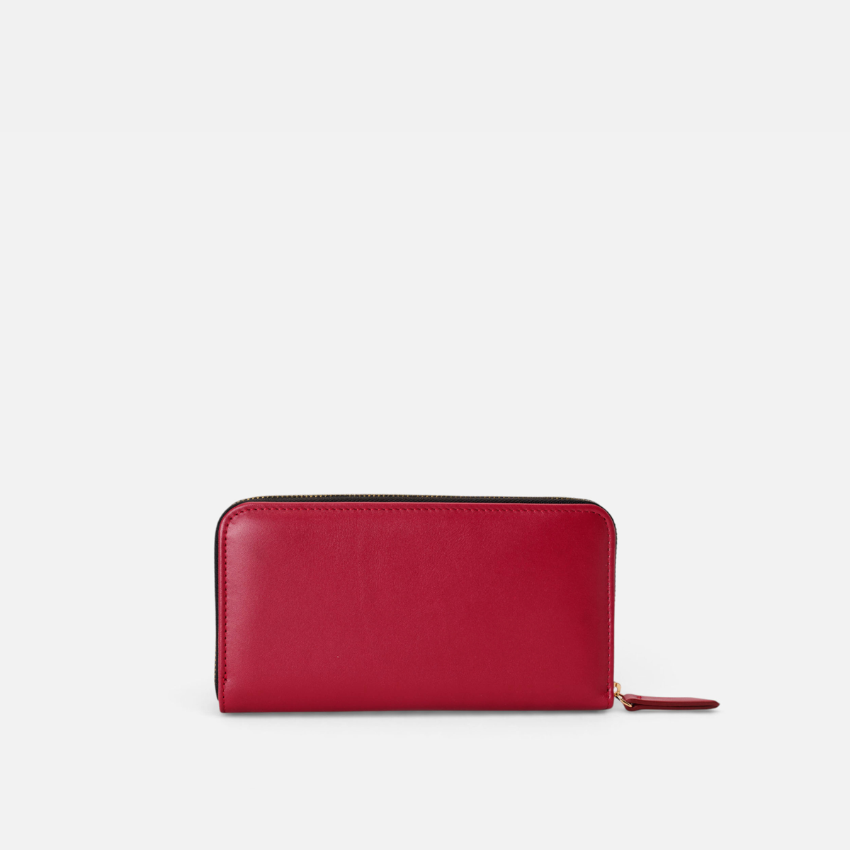 Large continental leather wallet in lipstick red, by Mercules