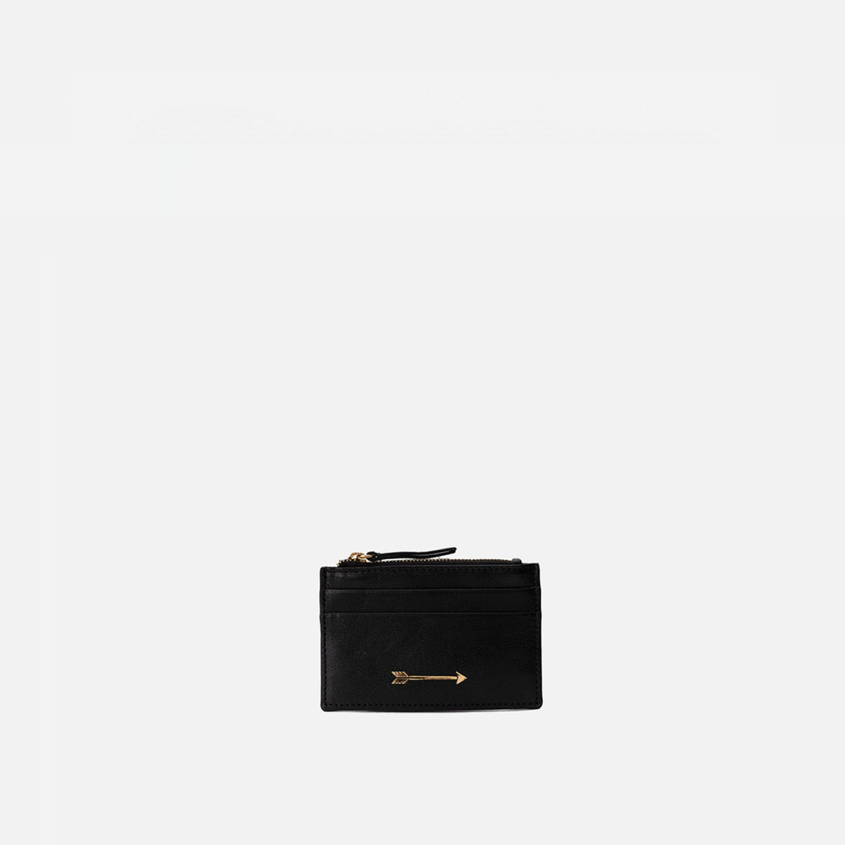 Tarjetero de piel cremallera Tarjetero Zip color negro, de Mercules
