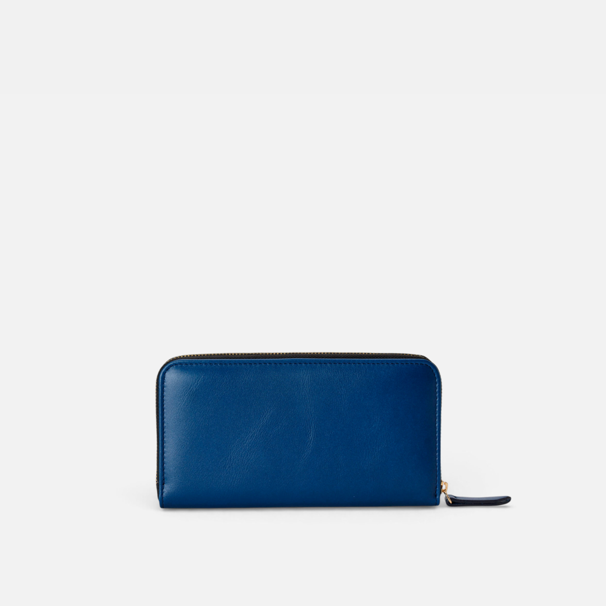 Large continental leather wallet in navy, by Mercules