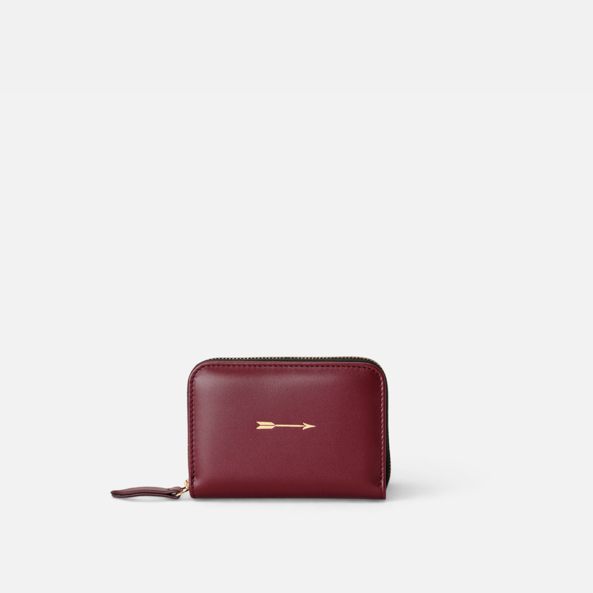 Medium continental leather wallet in burgundy, by Mercules