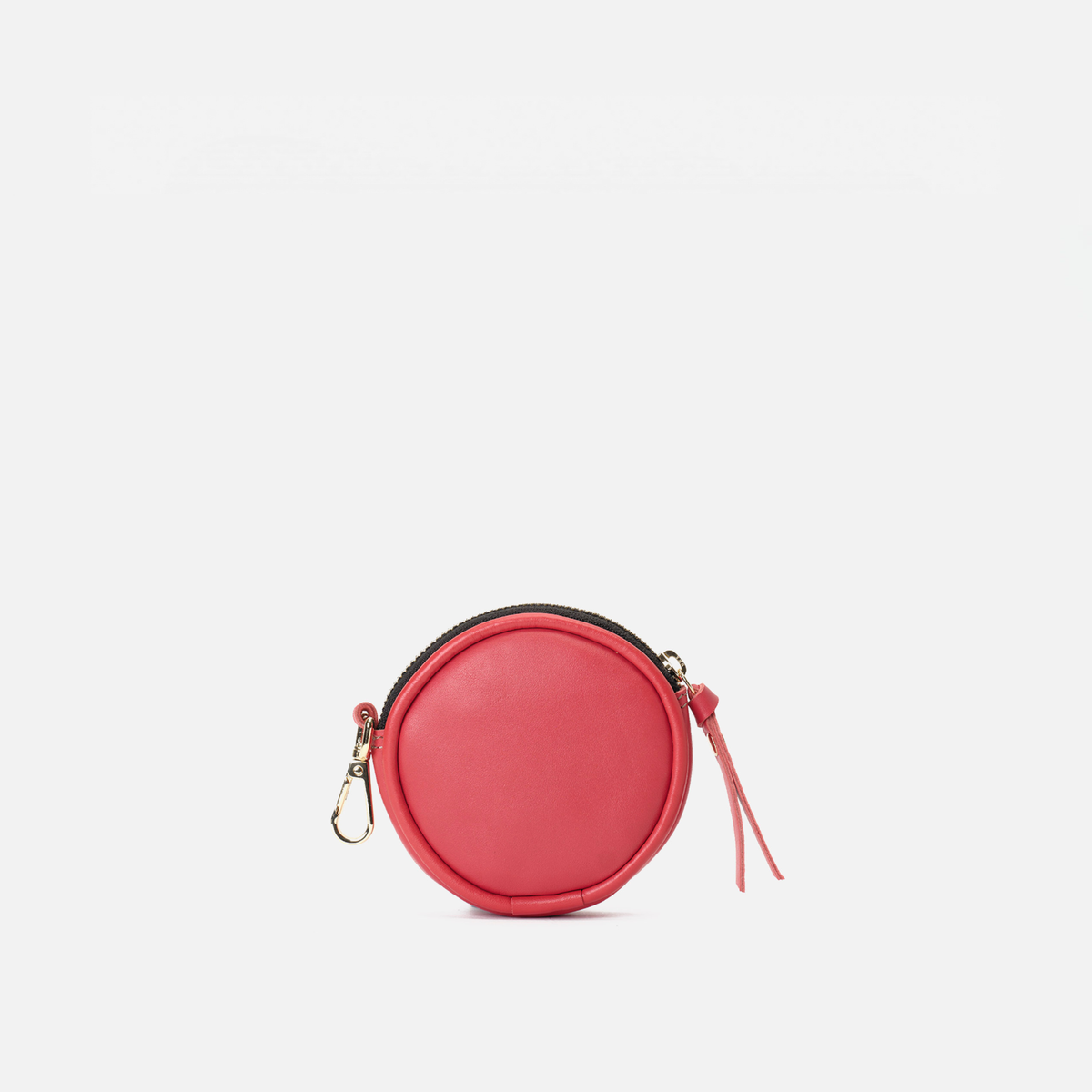 Monedero redondo de piel Monedero Smiley color rojo lipstick, de Mercules