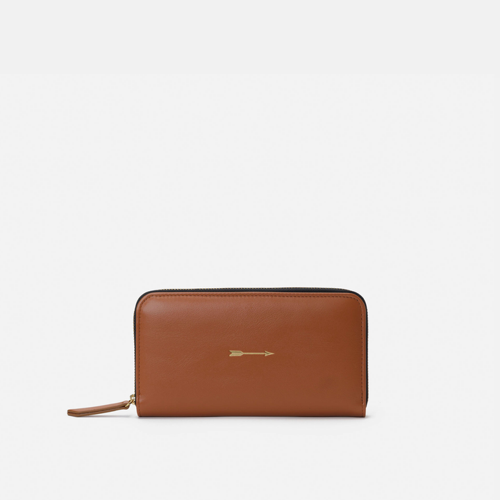 Cartera continental grande Cognac
