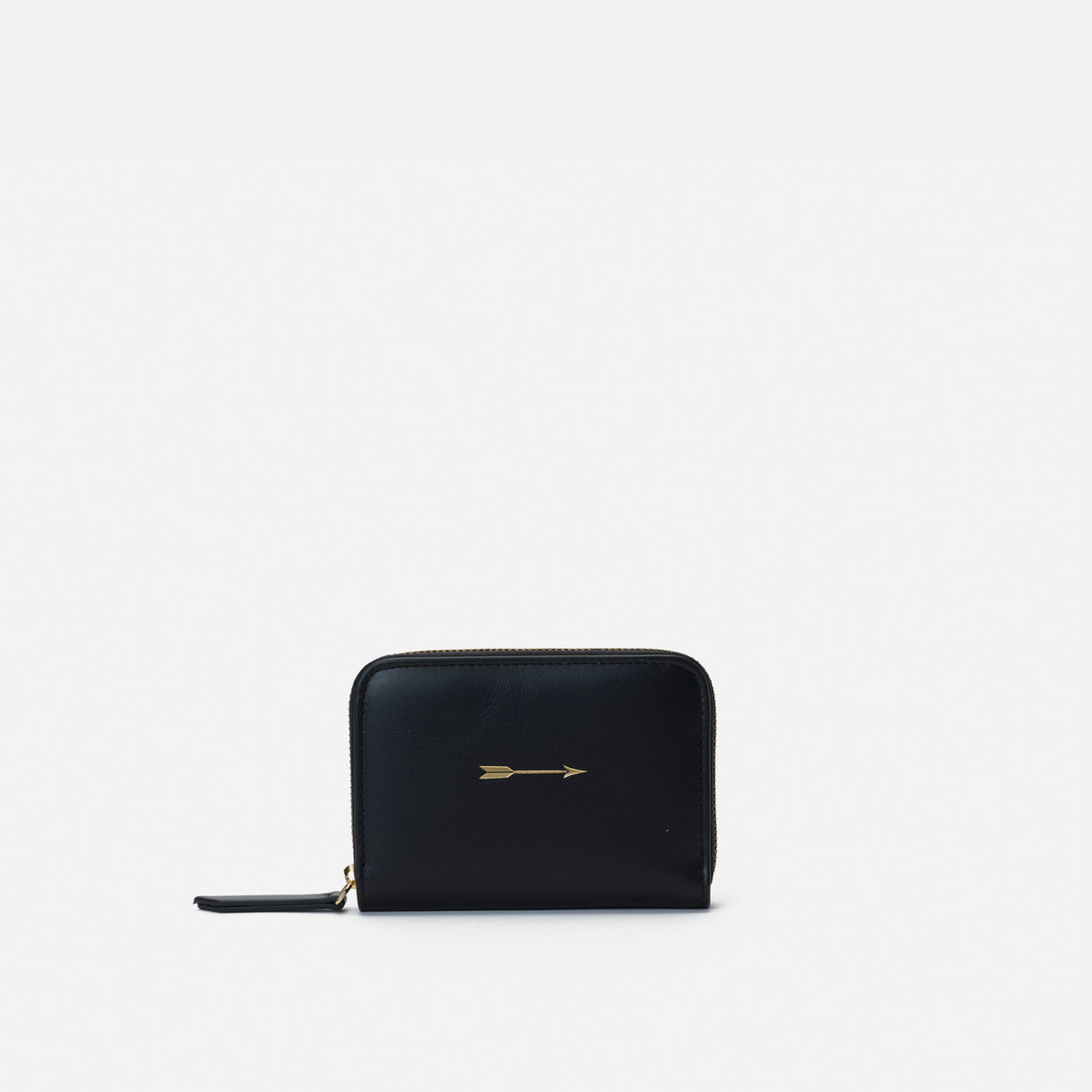 Cartera continental mediana de piel color negro, de Mercules