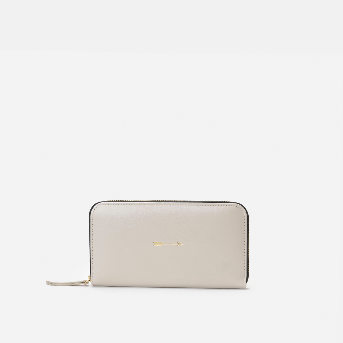 Large continental leather wallet in bone, by Mercules