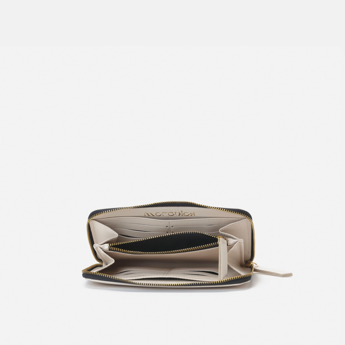 Large continental leather wallet in bone, by Mercules