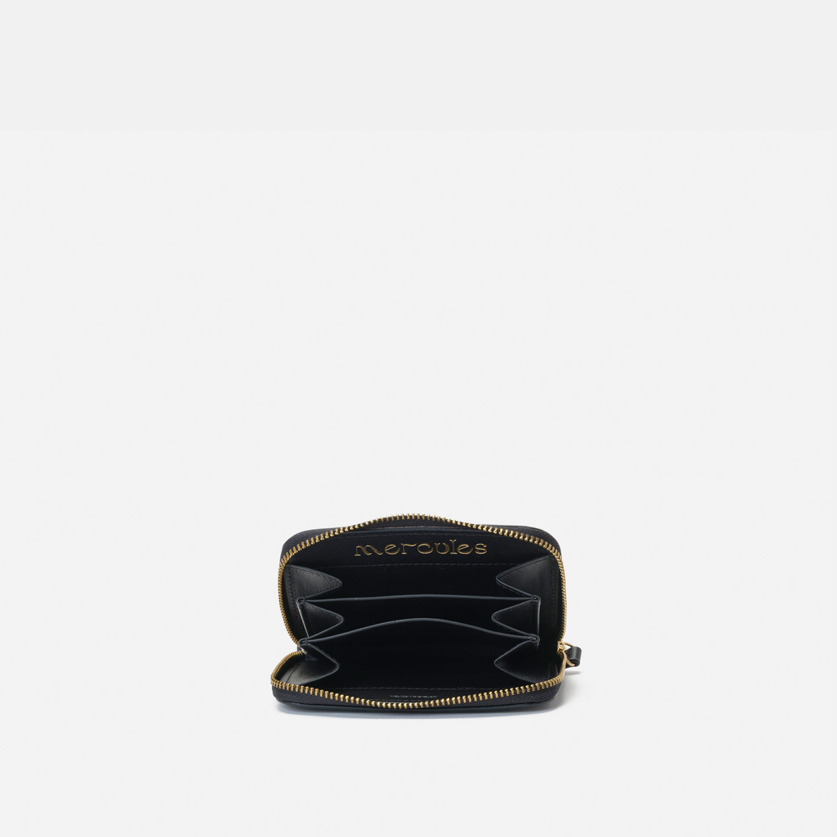 Cartera continental mediana de piel color negro, de Mercules