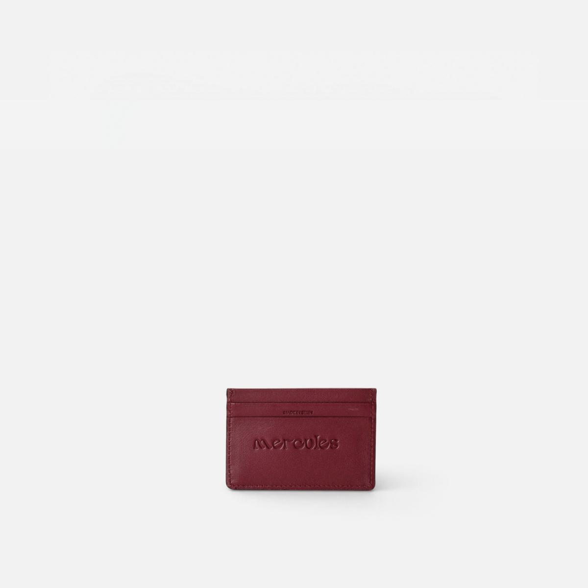 Leather card holder in burgundy, by Mercules