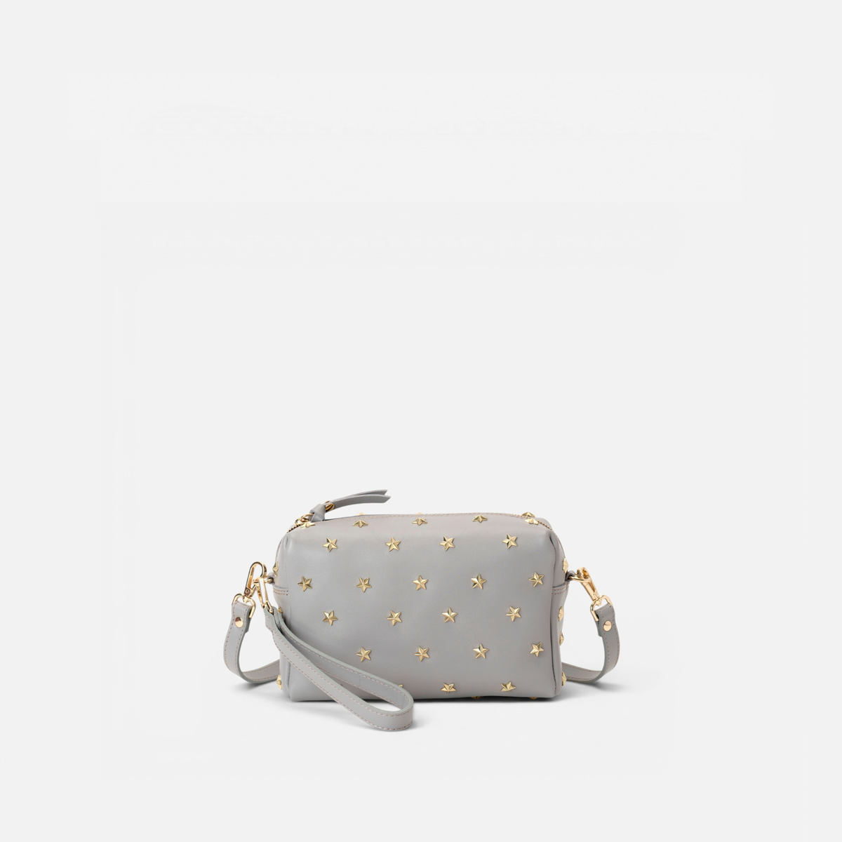 Bolso de piel con estrellas Dixie color gris, de Mercules