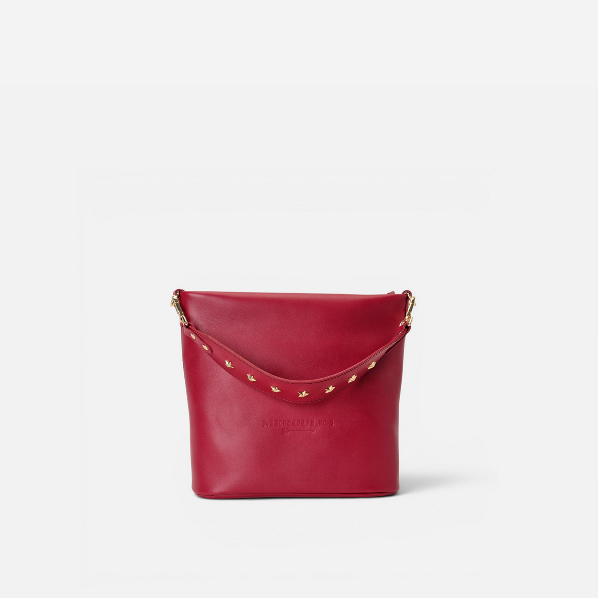 Bolso de piel asa estrellas Tango color rojo lipstick, de Mercules