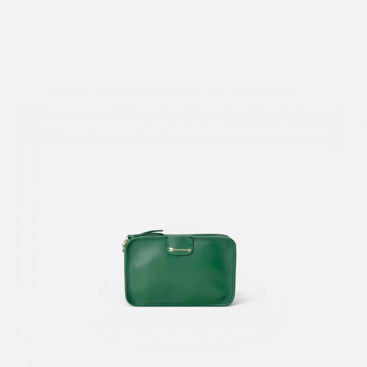 Otra vista: bolso bandolera pequeño de piel Harvest color verde, de Mercules