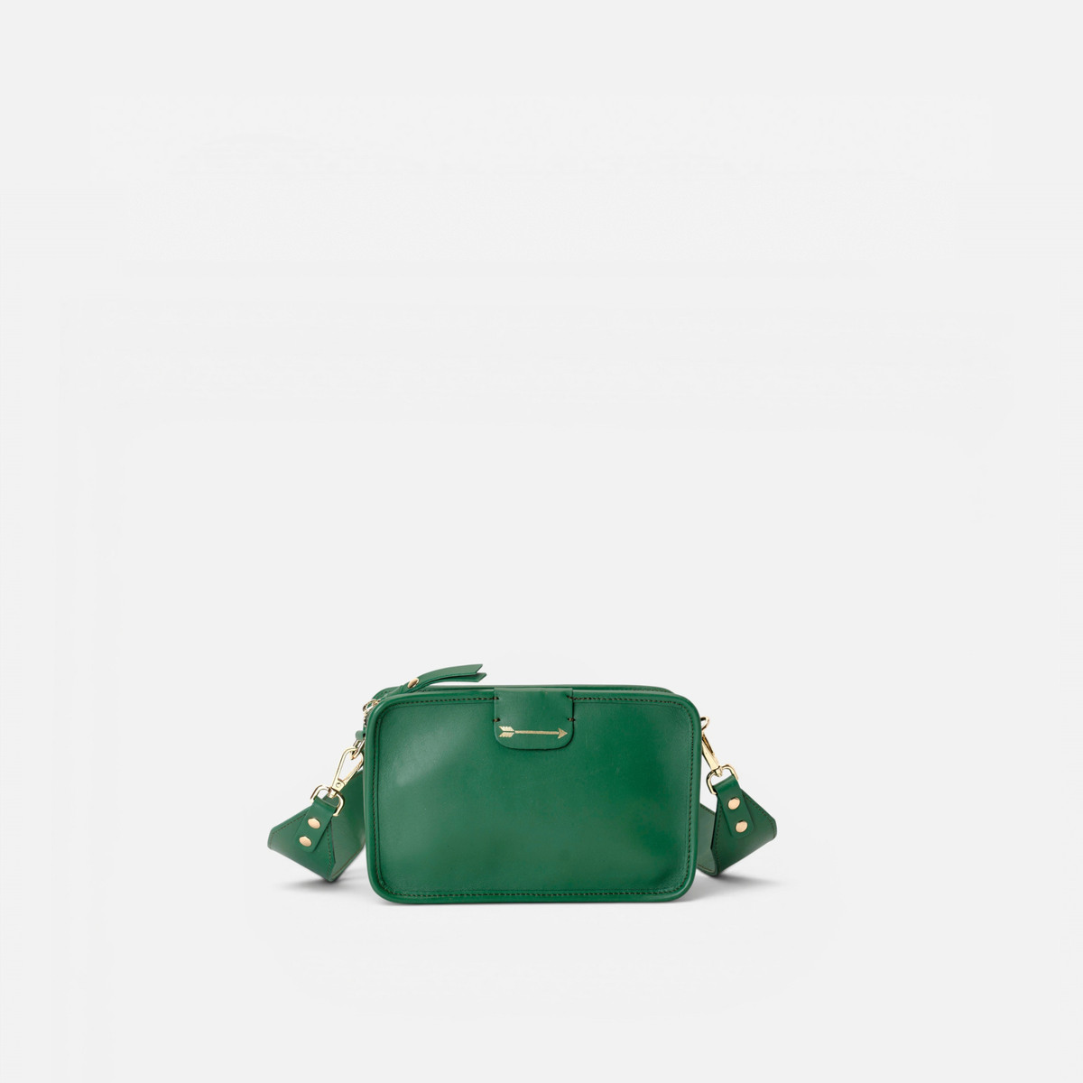 Bolso bandolera pequeño de piel Harvest color verde, de Mercules