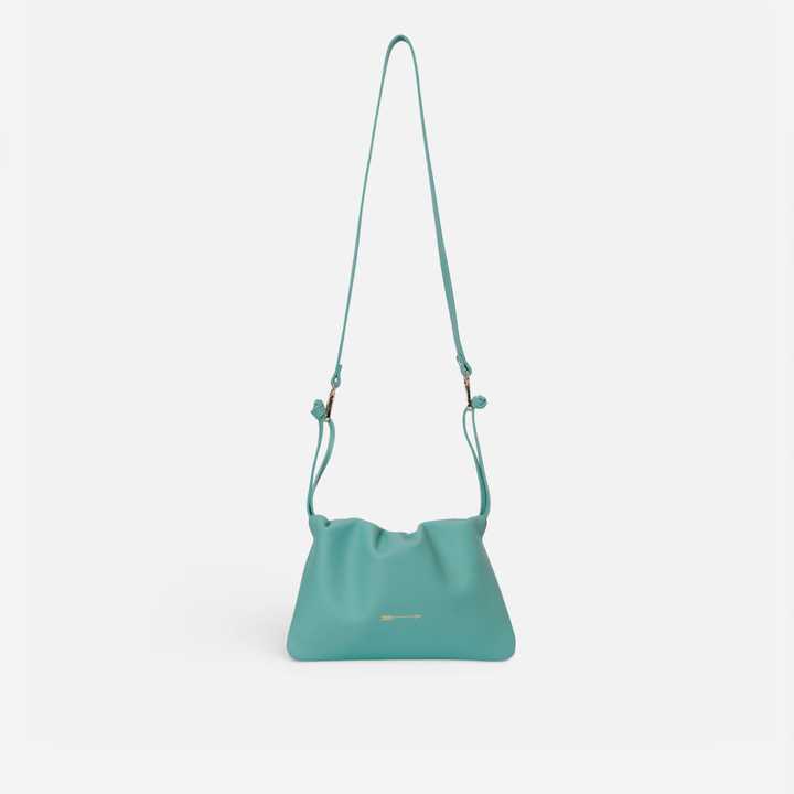 Denis Turquesa de Mercules – bolso saco de piel turquesa, vista 2