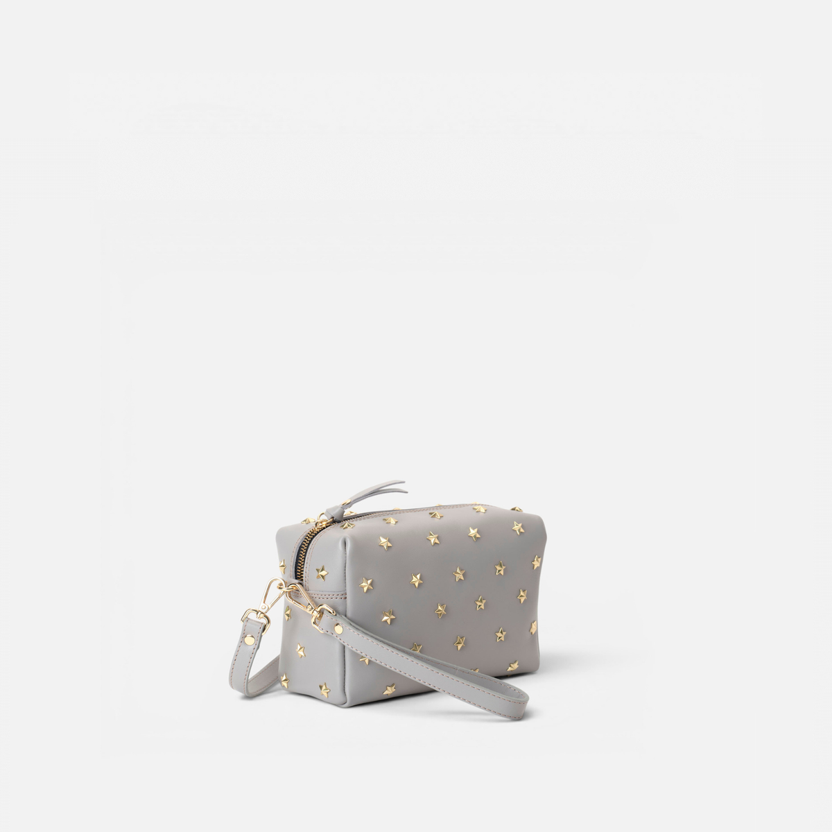 Otra vista: bolso de piel con estrellas Dixie color gris, de Mercules