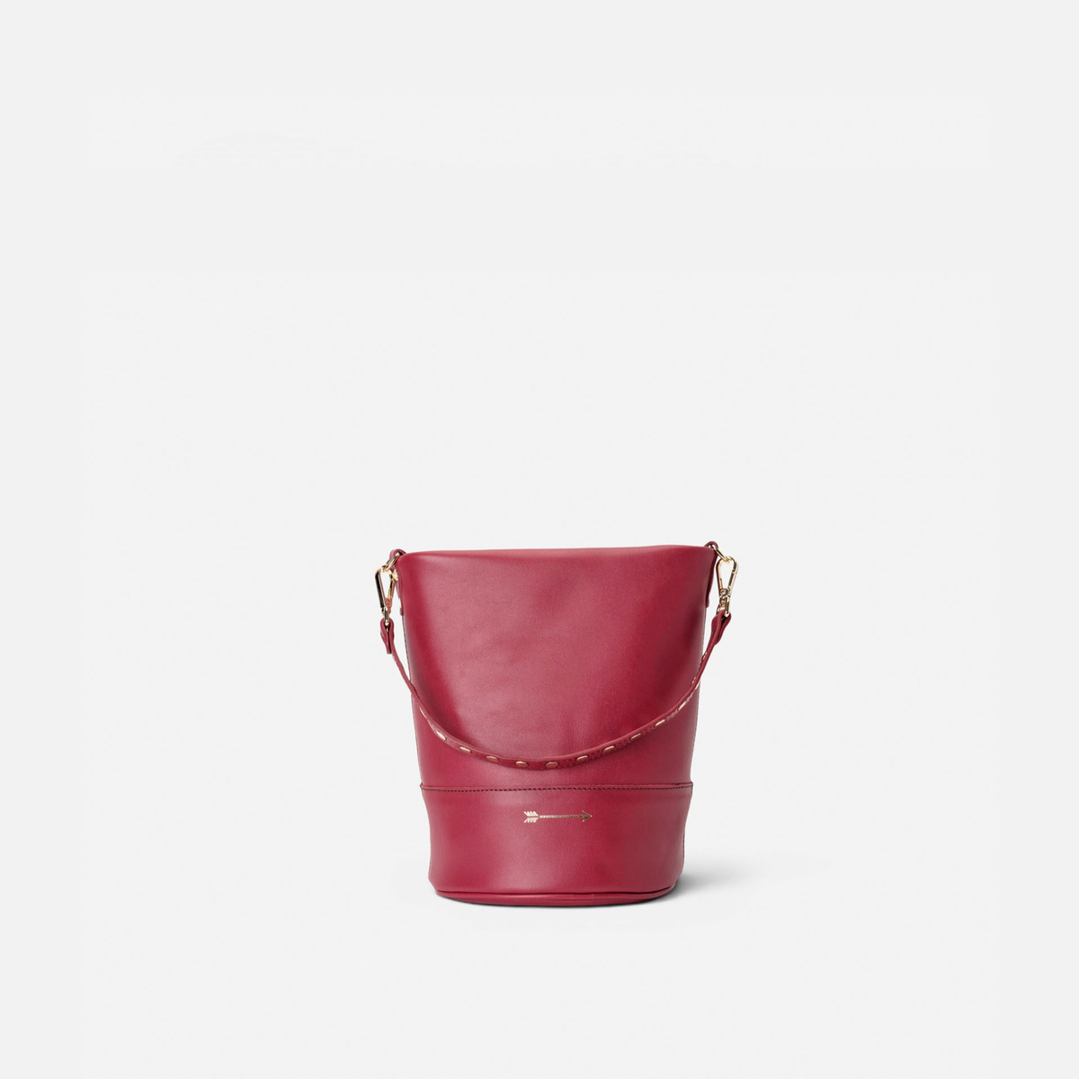 Bolso cubo con tachuelas Perseo color rojo lipstick, de Mercules