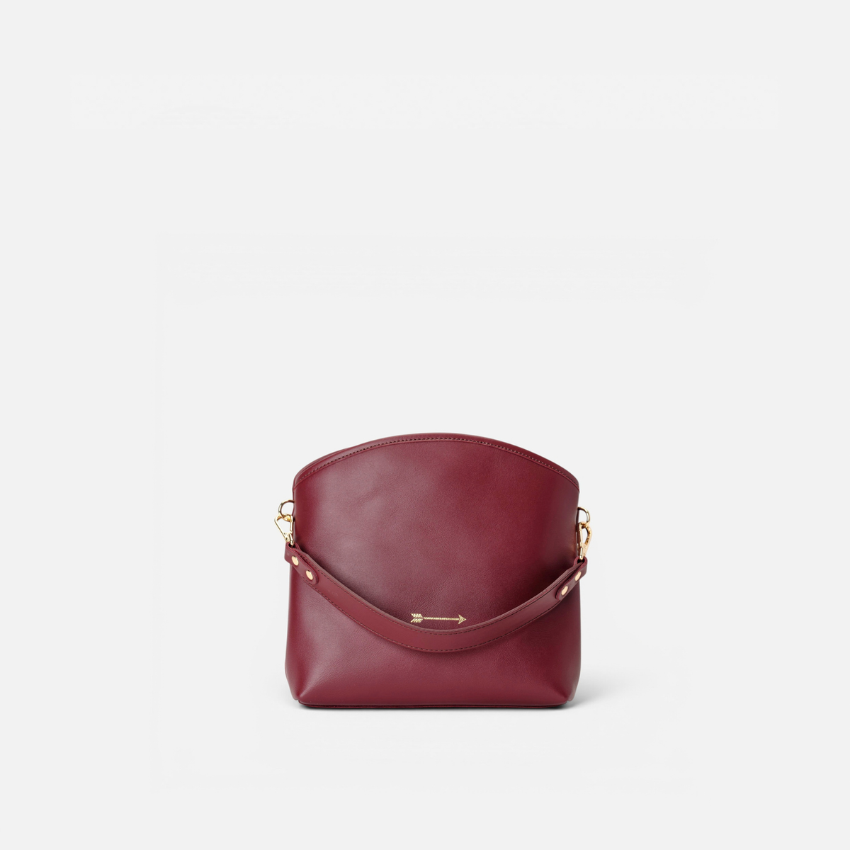 Otra vista: bolso de mano y bandolera Juniper color burdeos, de Mercules