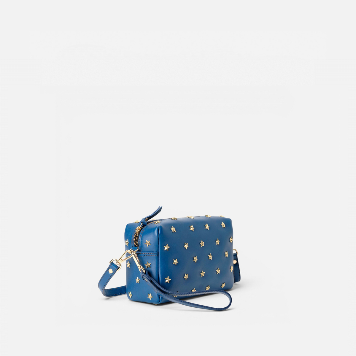 Otra vista: bolso de piel con estrellas Dixie color azul marino, de Mercules