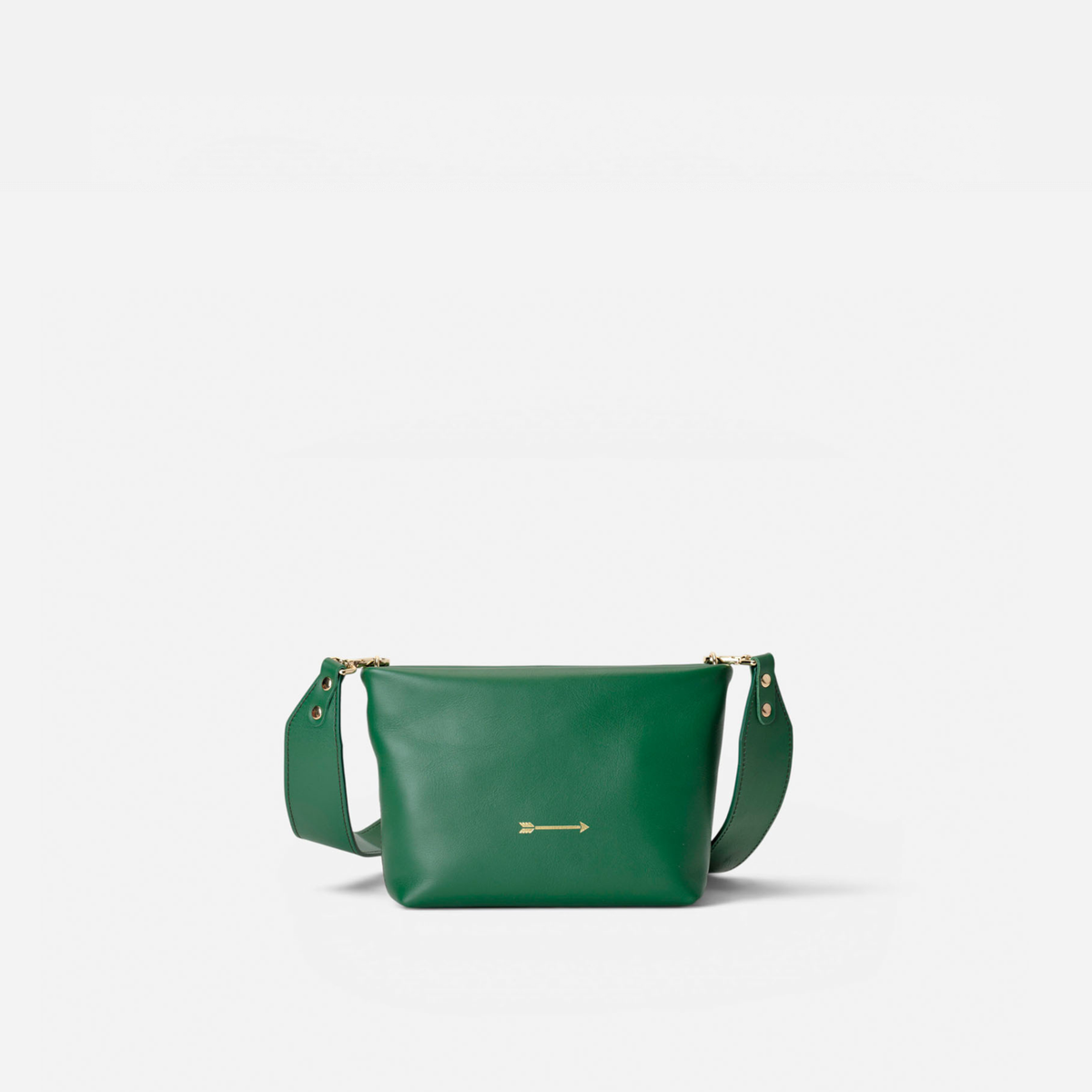 Bolso bandolera de piel Apollo color verde, de Mercules