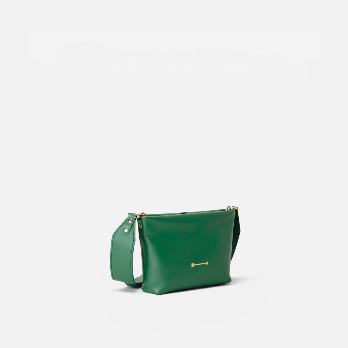 Otra vista: bolso bandolera de piel Apollo color verde, de Mercules