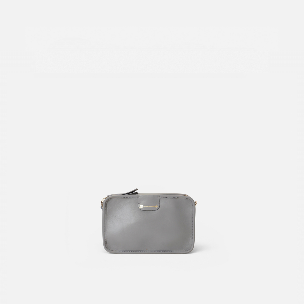 Otra vista: bolso bandolera pequeño de piel Harvest color gris, de Mercules