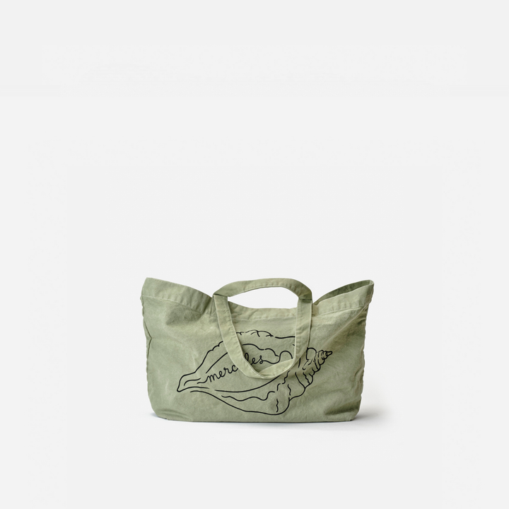 Canvas tote Shell Verde claro