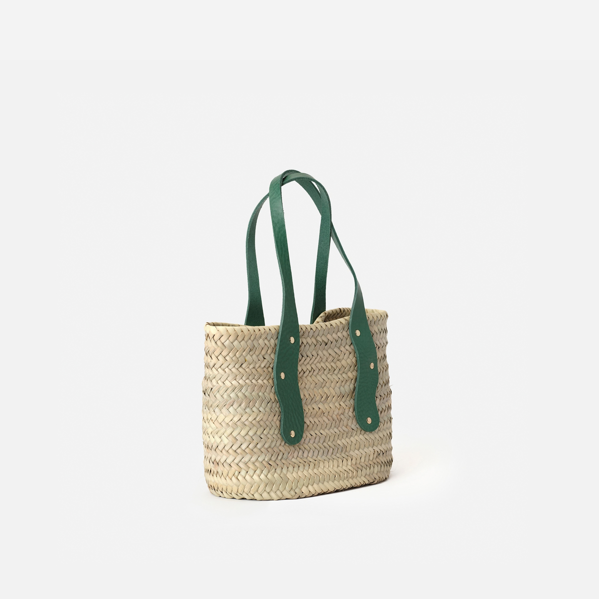 Otra vista: capazo de palma pequeño Basket Mermaid S color verde, de Mercules