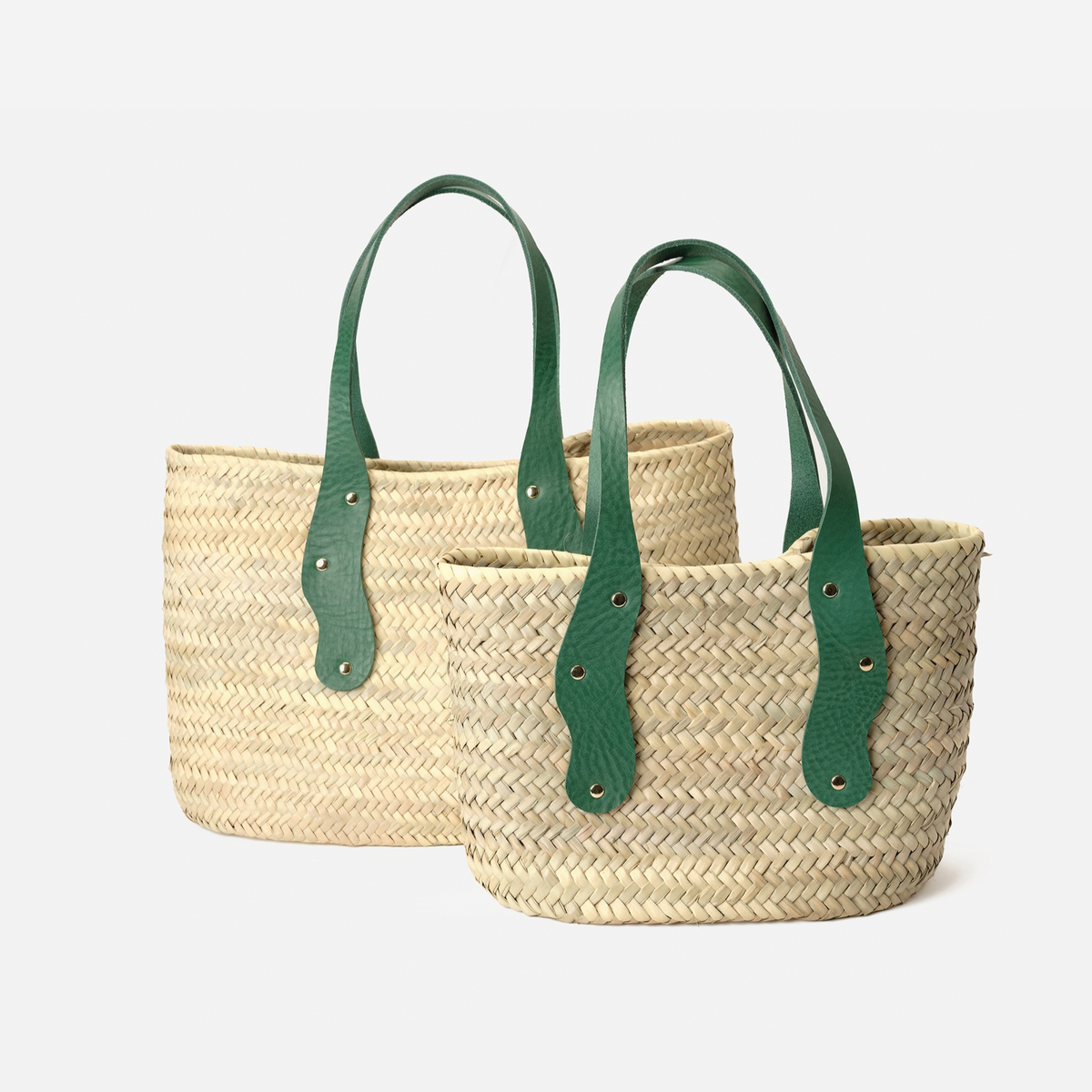 Otra vista: capazo de palma pequeño Basket Mermaid S color verde, de Mercules