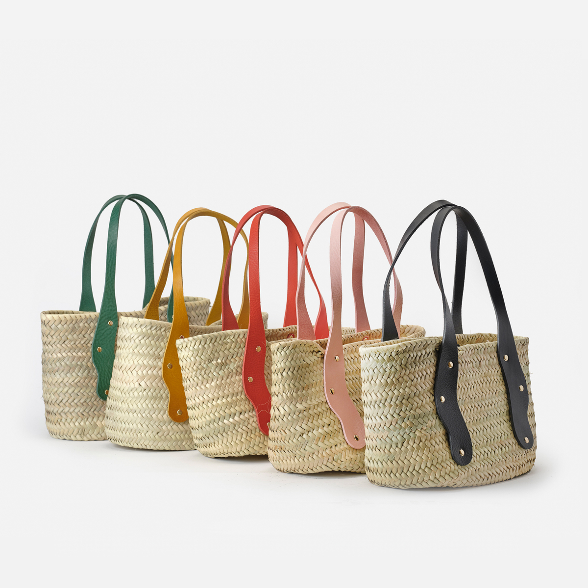 Otra vista: capazo de palma pequeño Basket Mermaid S color verde, de Mercules