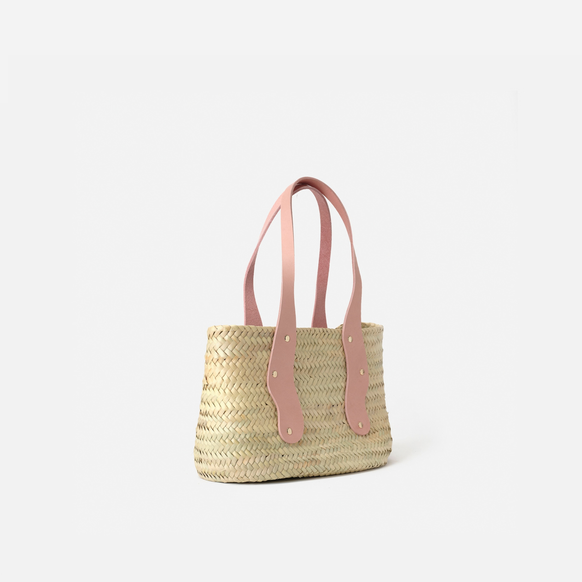 Otra vista: capazo de palma pequeño Basket Mermaid S color rosa, de Mercules
