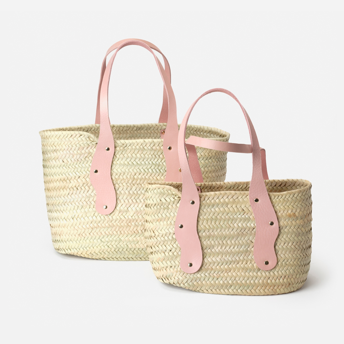 Otra vista: capazo de palma pequeño Basket Mermaid S color rosa, de Mercules