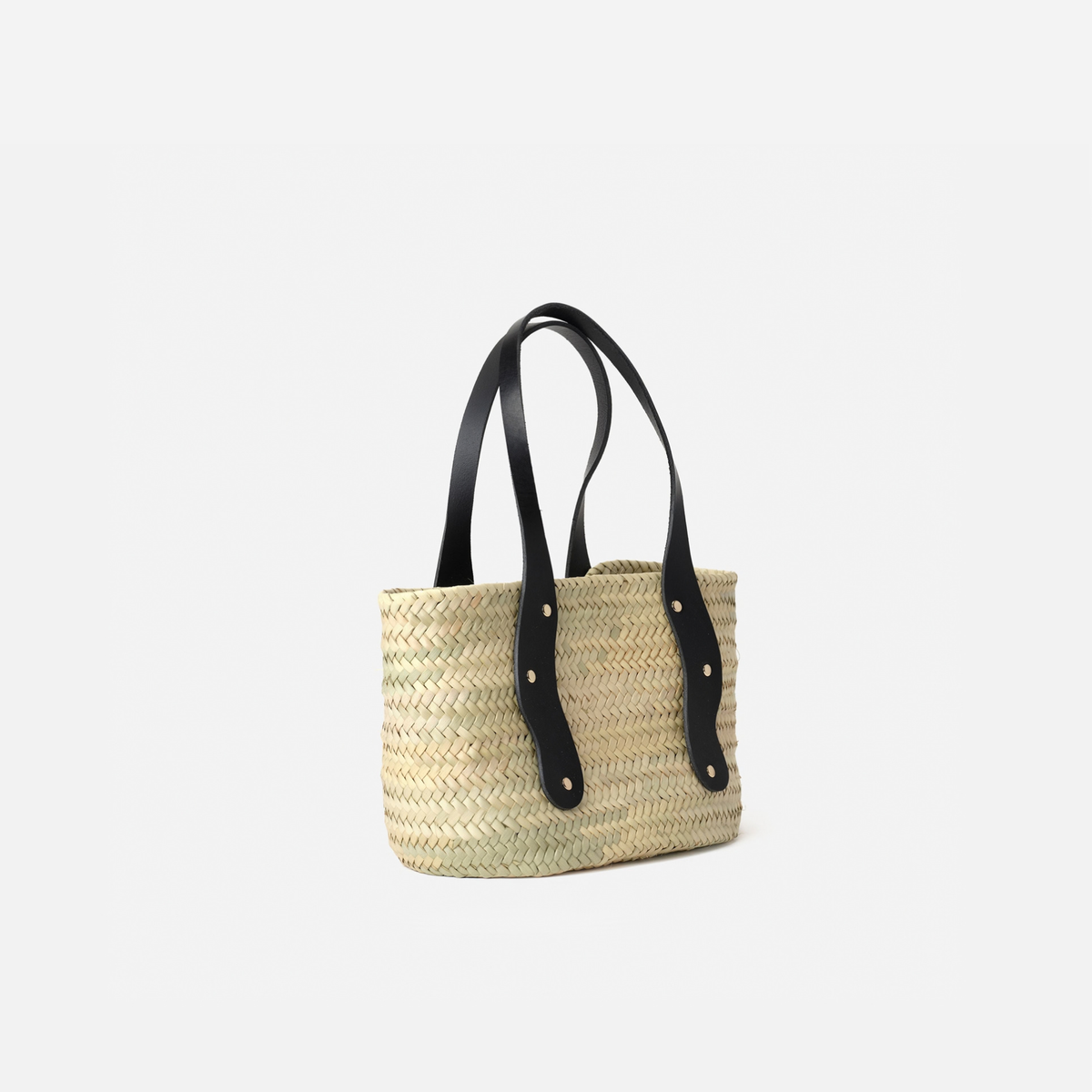 Otra vista: capazo de palma pequeño Basket Mermaid S color negro, de Mercules