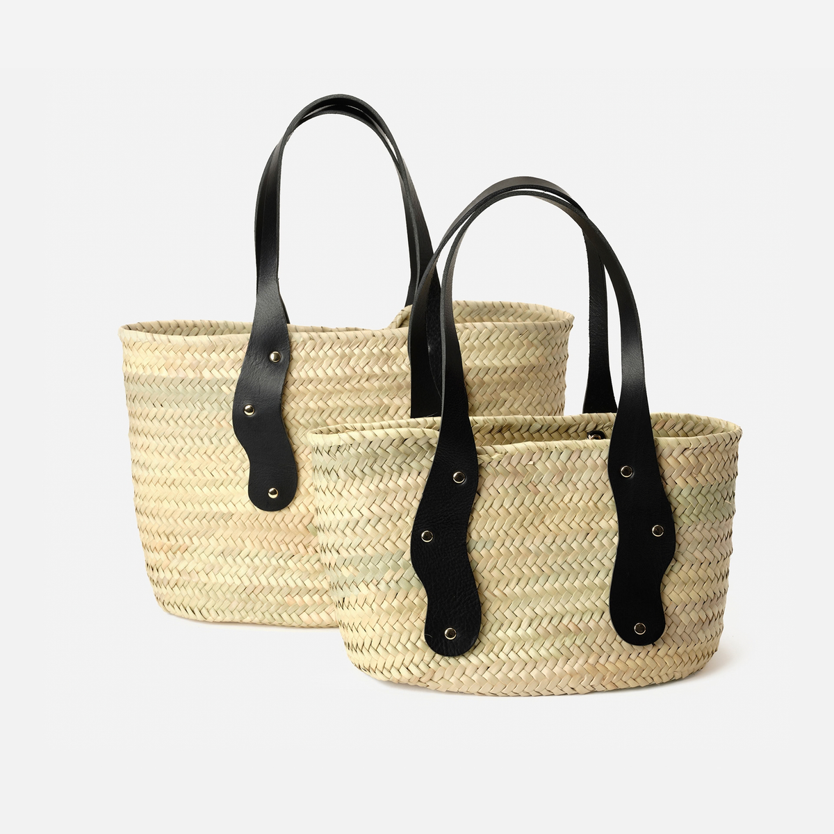 Otra vista: capazo de palma pequeño Basket Mermaid S color negro, de Mercules