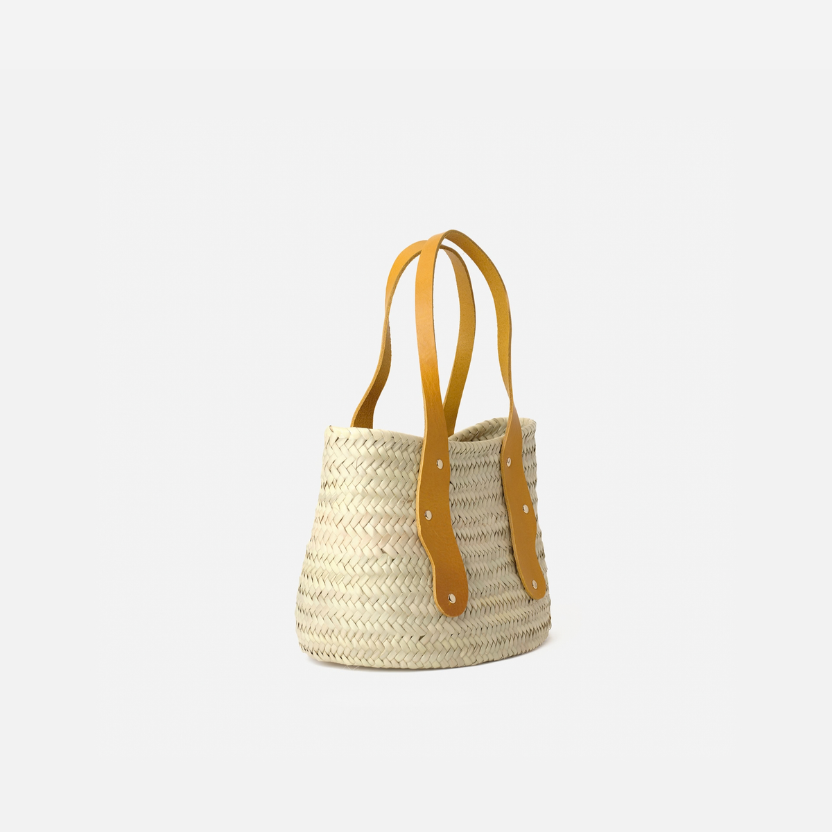 Otra vista: capazo de palma pequeño Basket Mermaid S color amarillo, de Mercules