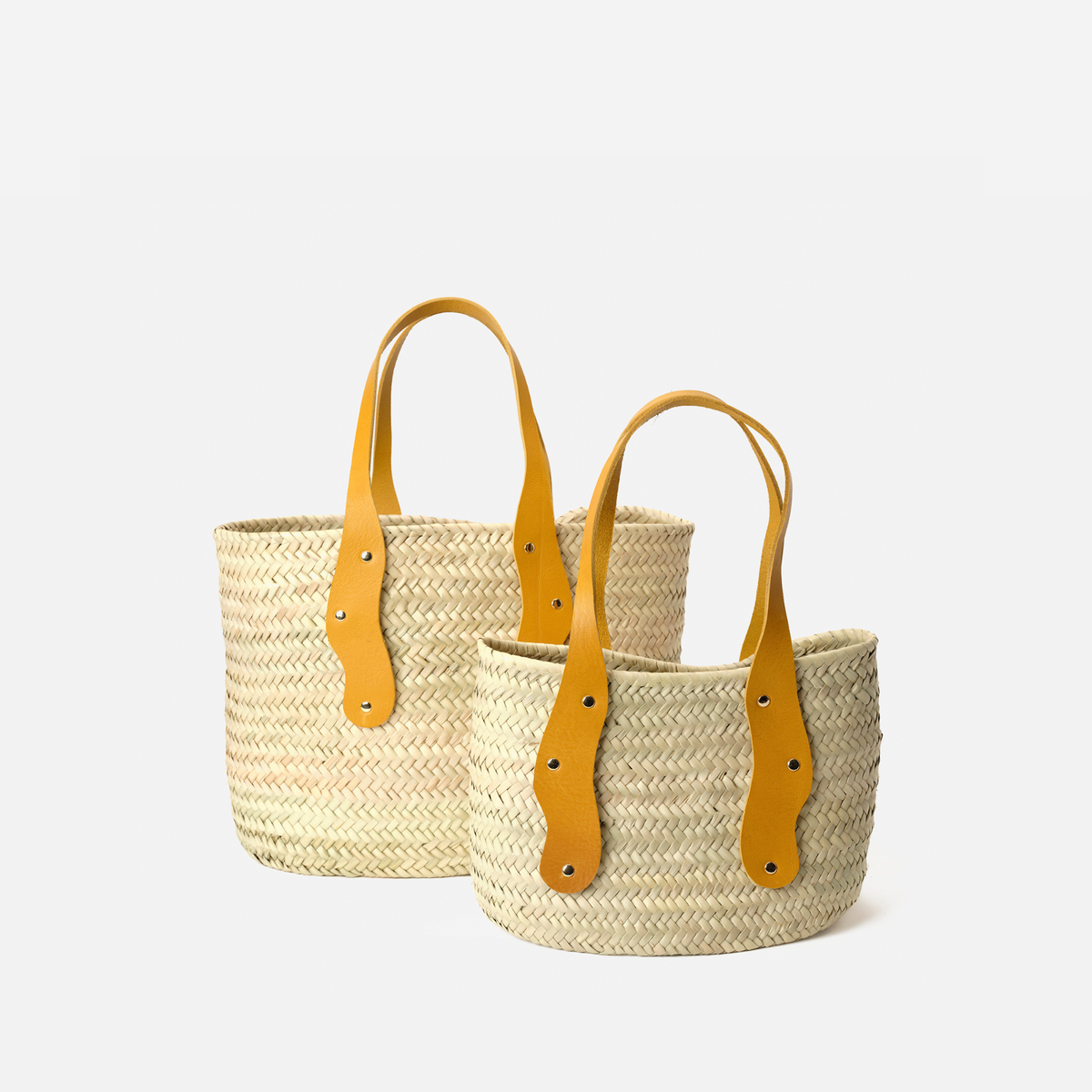 Otra vista: capazo de palma pequeño Basket Mermaid S color amarillo, de Mercules