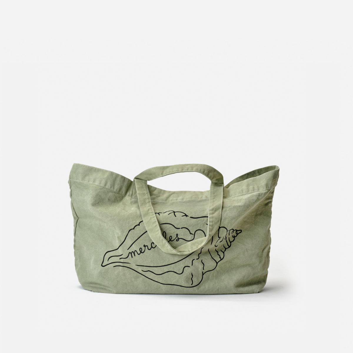 Canvas tote Shell Verde claro