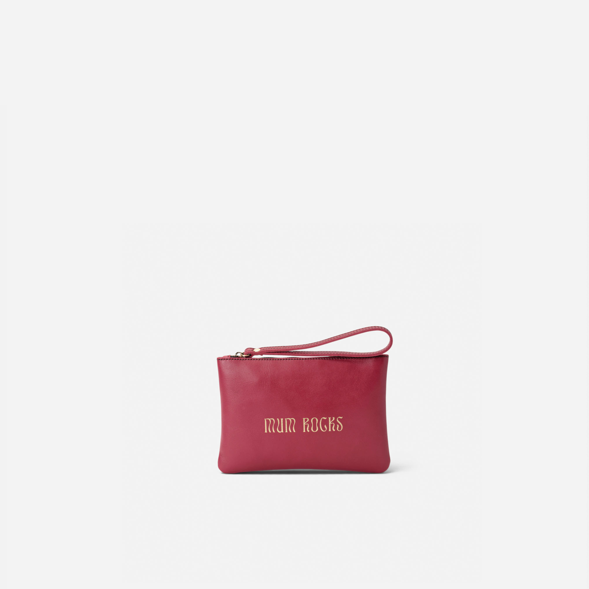 Clutch de piel Mum Rocks Zipper "Mum Rocks" color rojo lipstick, de Mercules